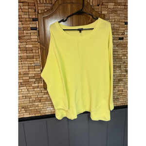 Talbots Plus Petite Solid Citrus Honey Shaker Stitch Tunic Sweater sz 2X